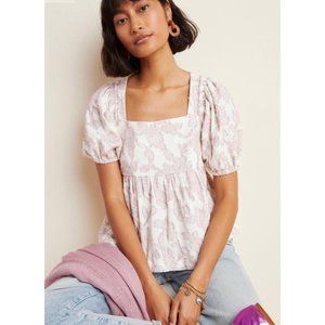 Anthropologie Maeve Batia Textured Babydoll Top